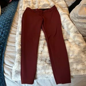Express skinny ankle pant, size 4R, maroon/dark red.